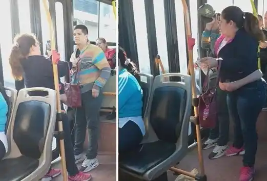 Mujer le dio una paliza a un joven que se subió a robar a un colectivo