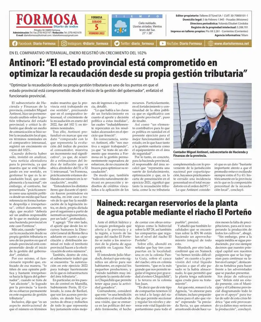 Tapa y Contratapa 5 de febrero de 2022