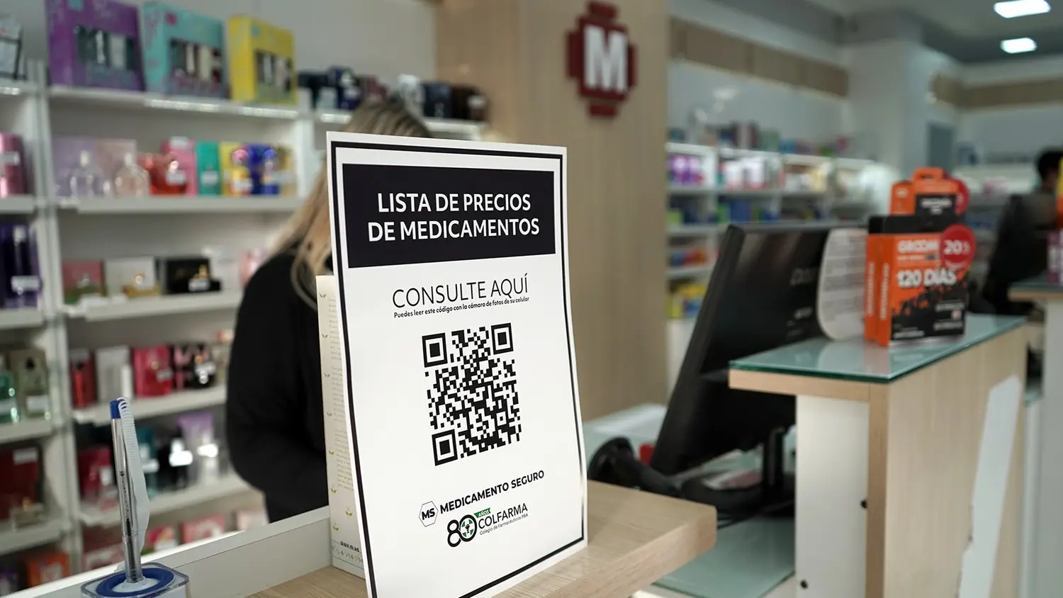 Disponible. Código QR para consultar los precios, en farmacias de la ciudad