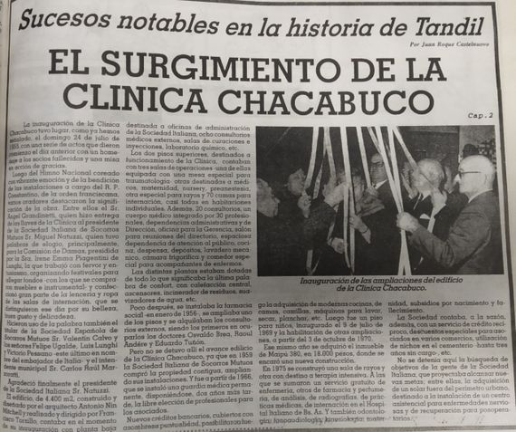 ¿Cómo y cuándo se inauguró la Clínica Chacabuco?