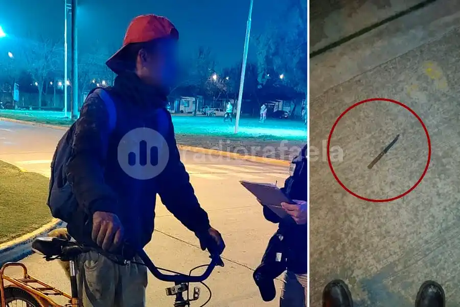 Intentó robar mercadería de una camioneta, lo persiguieron y descubrieron que tenía un arma blanca