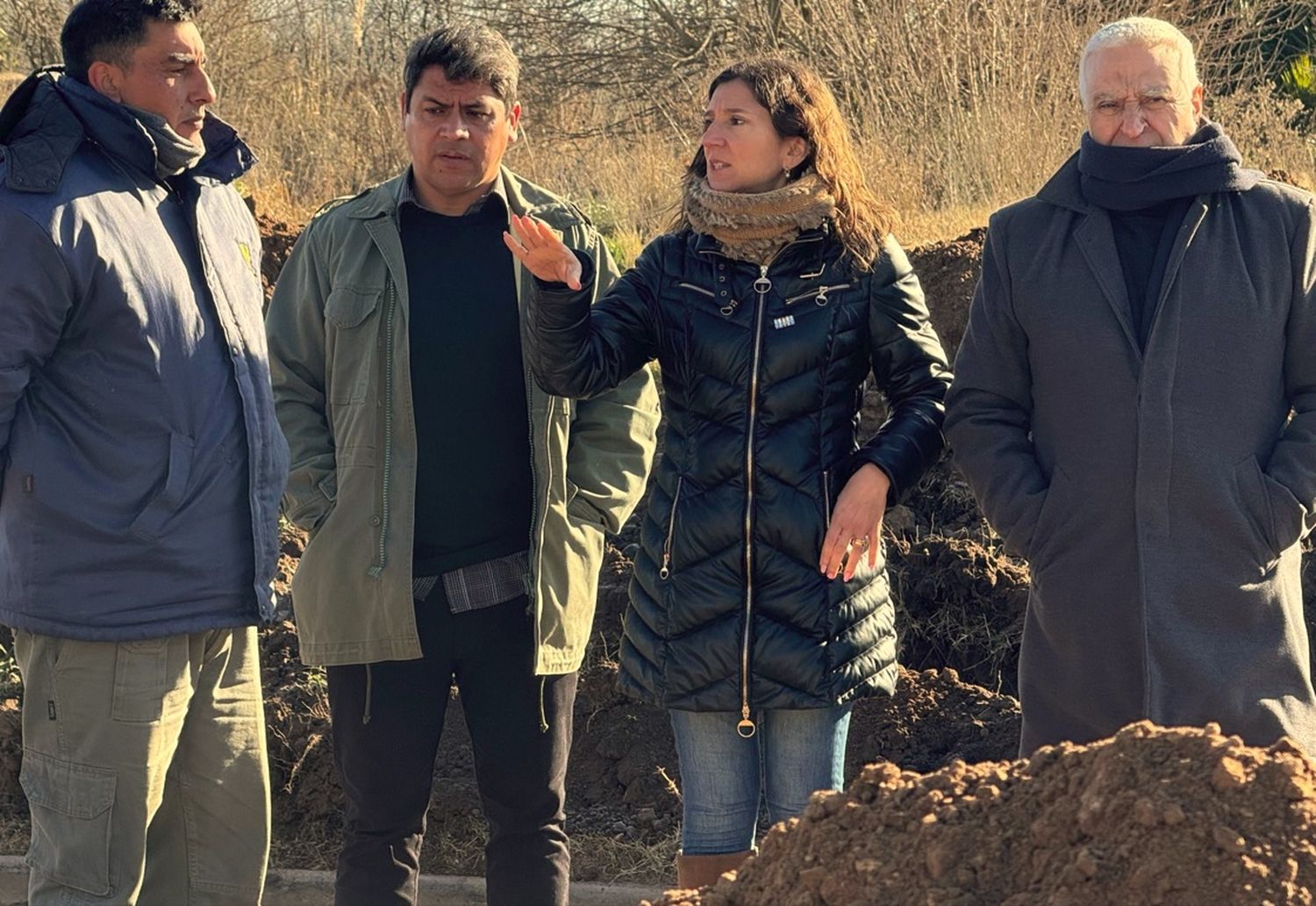 La senadora Di Gregorio supervisa la obra en Diego de Alvear. Foto: Gentileza.