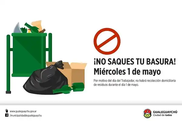 El 1° de Mayo no saques tu basura a la calle