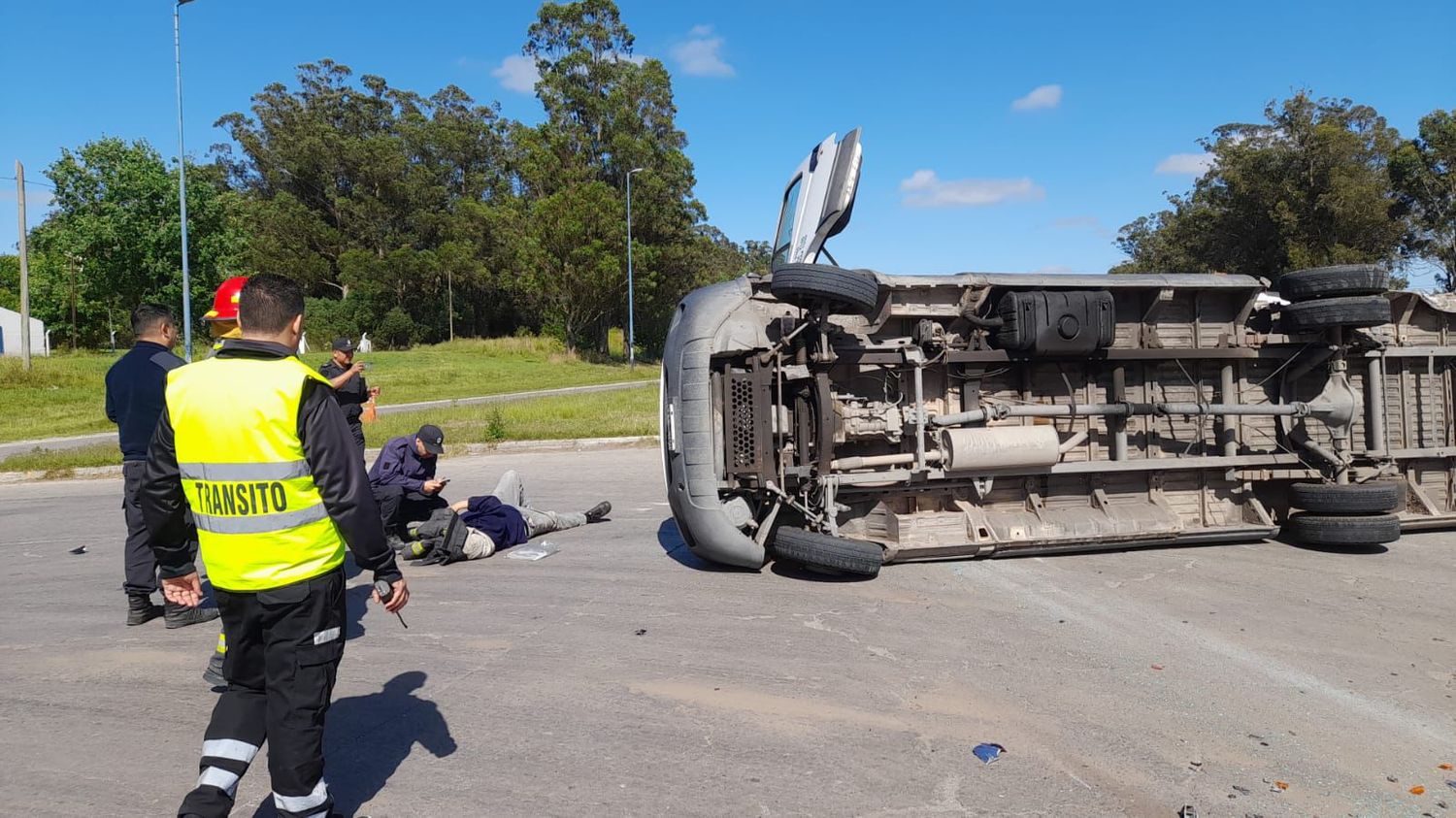 El hecho ocurrió en la Ruta 88. Bomberos trabajaron en el lugar.
