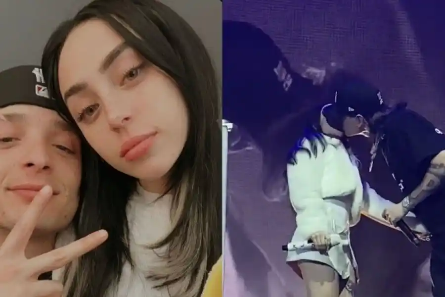 Video: Nicki Nicole y Peso Pluma confirmaron su relación con un beso en pleno concierto