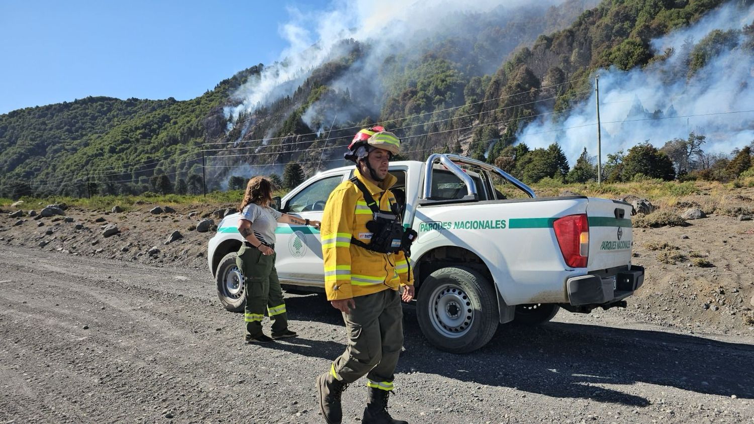 Son 40 los agentes de la provincia que combaten el fuego.