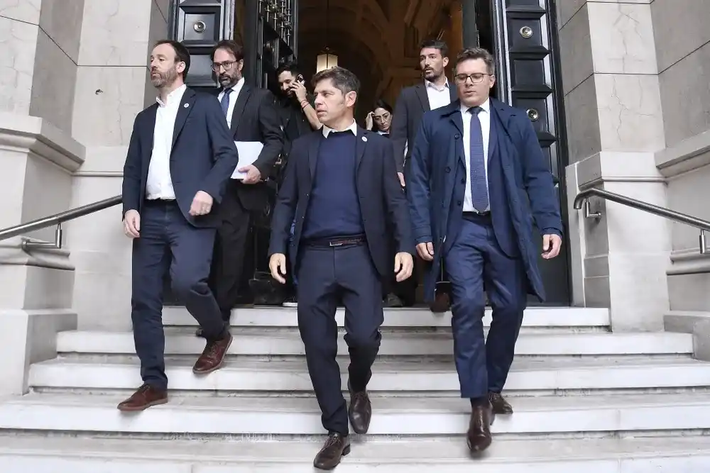Axel Kicillof tras una reunión en la Corte Suprema.