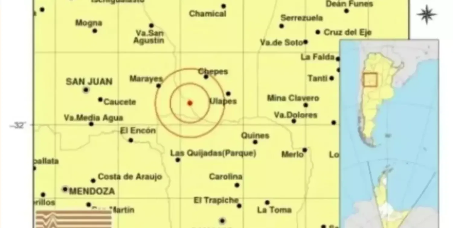 Terremoto de 4,8 grados en San Juan se siente en otras tres provincias