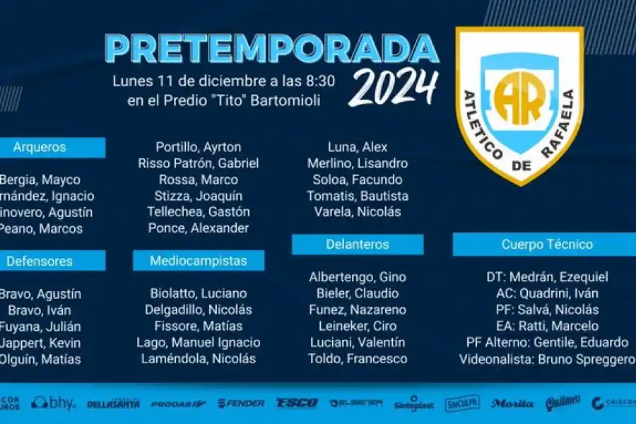 Atlético de Rafaela inicia sus trabajos de pretemporada