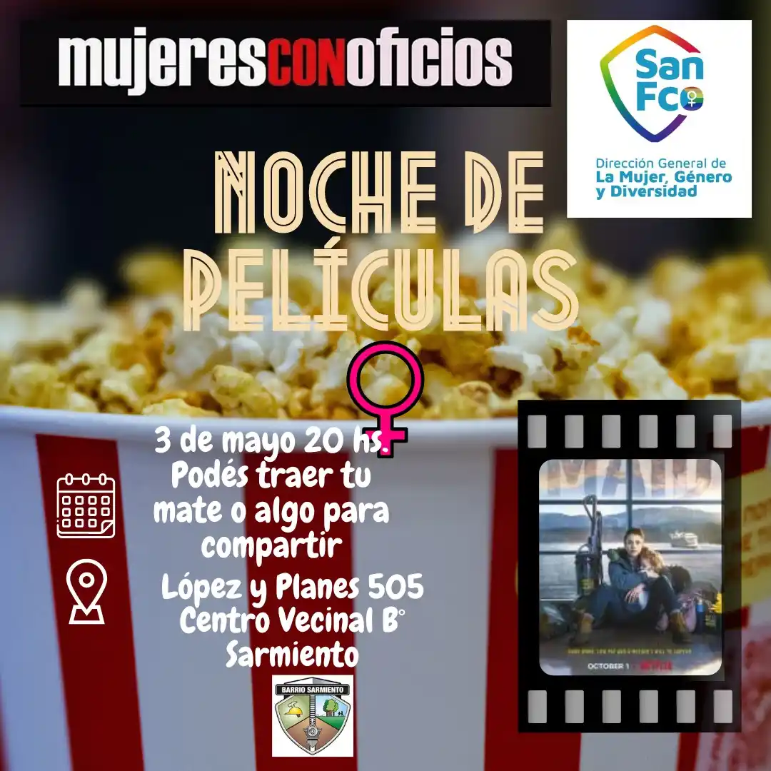 La noche de cine comienza a las 20 horas.