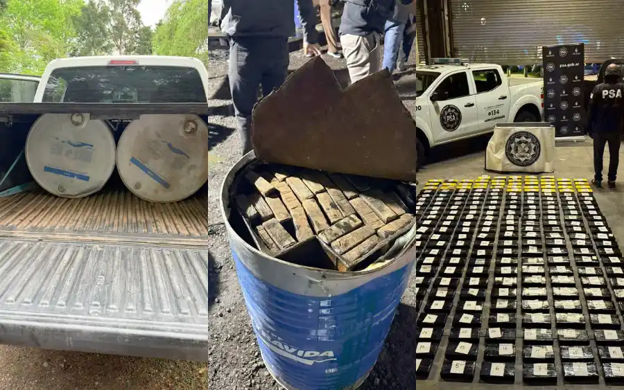 La cocaína secuestrada en barriles