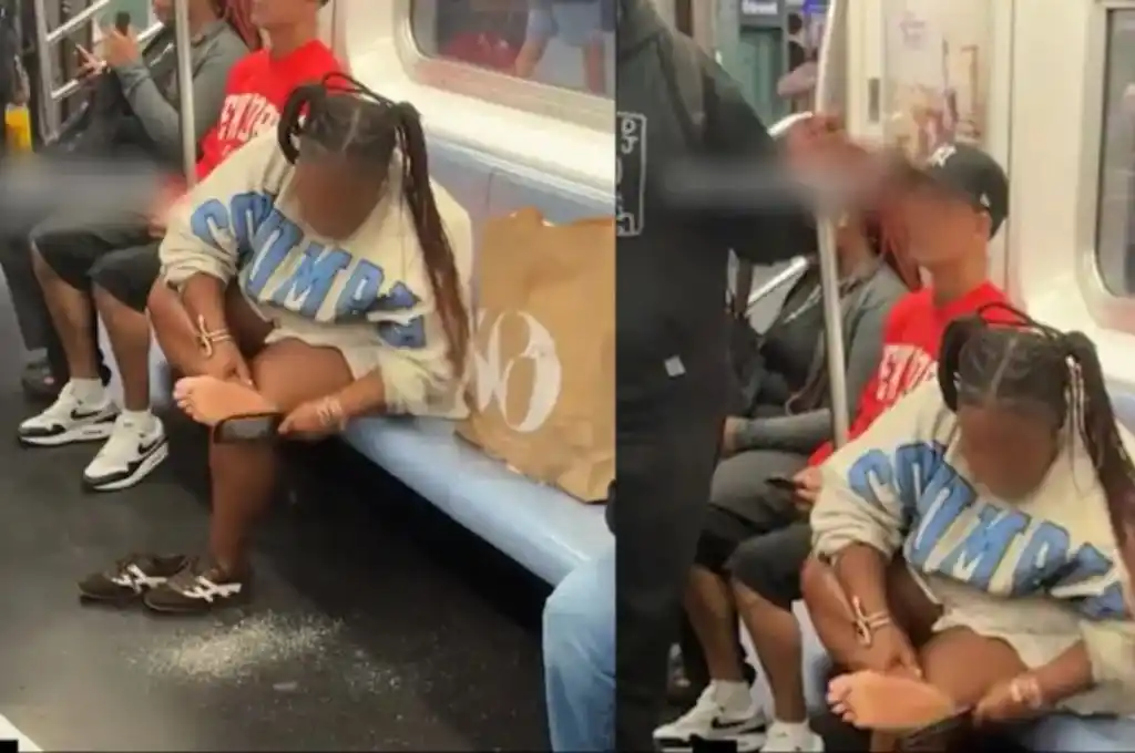 La insólita tarea de una mujer en el metro de Nueva York