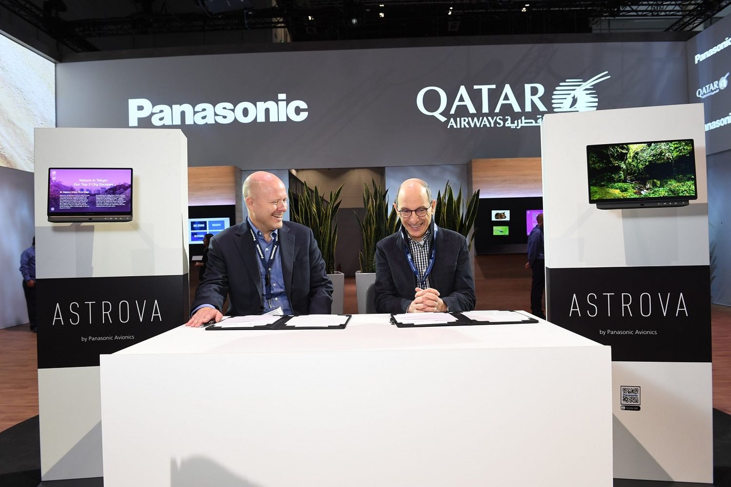 Qatar Airways will be the launch customer of the Astrova IFE system, developed by Panasonic