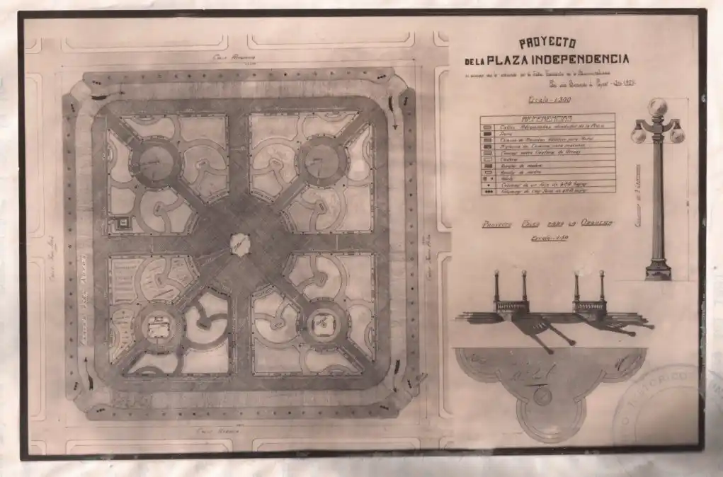Proyecto de la Plaza Independencia (Crédito: Archivo Historico Municipal)