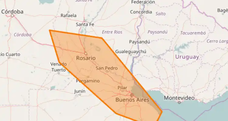 Alerta meteorológica por tormentas fuertes y caída de granizo