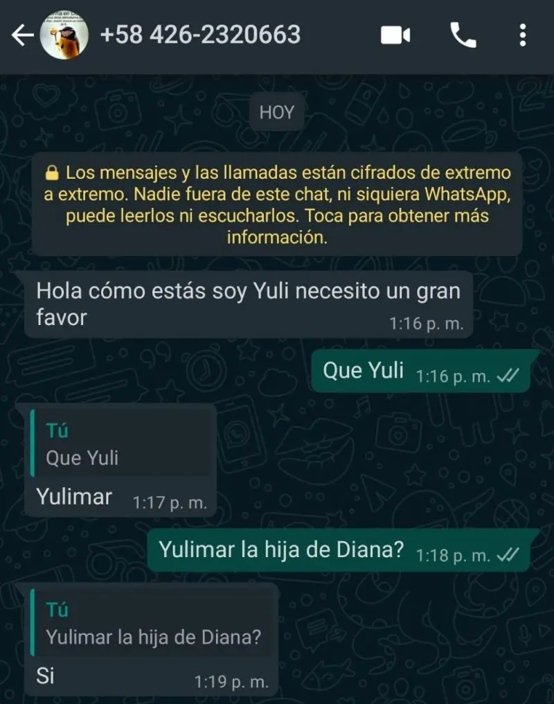 PELE ESE OJO con los estafadores: Ana y María, ahora es Yuli