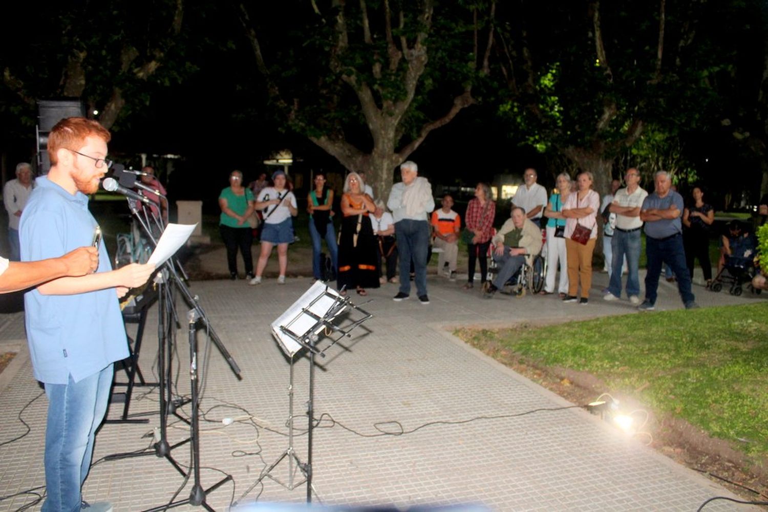 Matías Demarchi fue uno de los oradores en el acto.