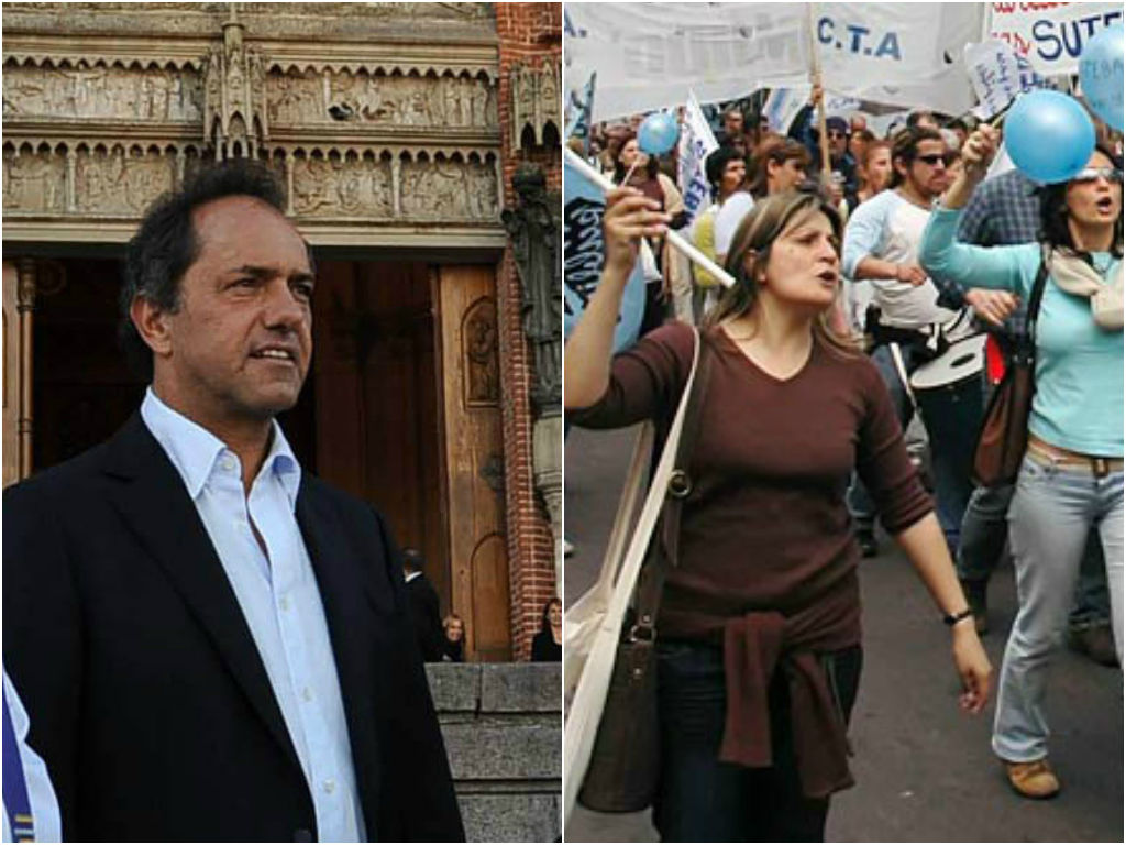 Paro docente: Mientras los gremios esperan respuestas, Scioli recorre Europa 
