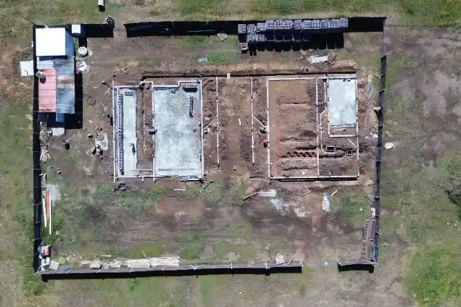 La obra del Espacio Comunitario de La Esmeralda avanza y comienza a tomar forma