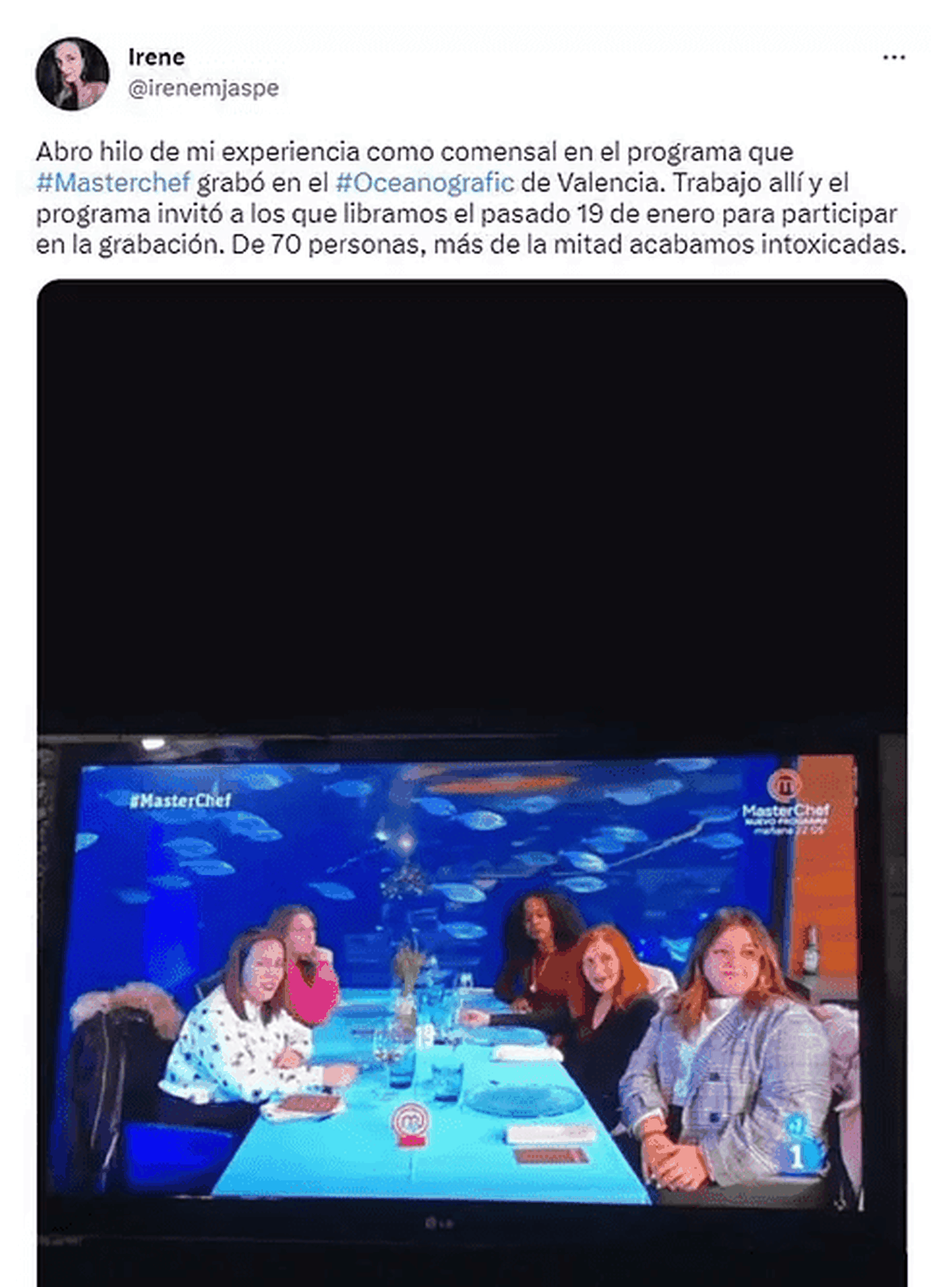 El hilo en Twitter que abrió la polémica en MasterChef