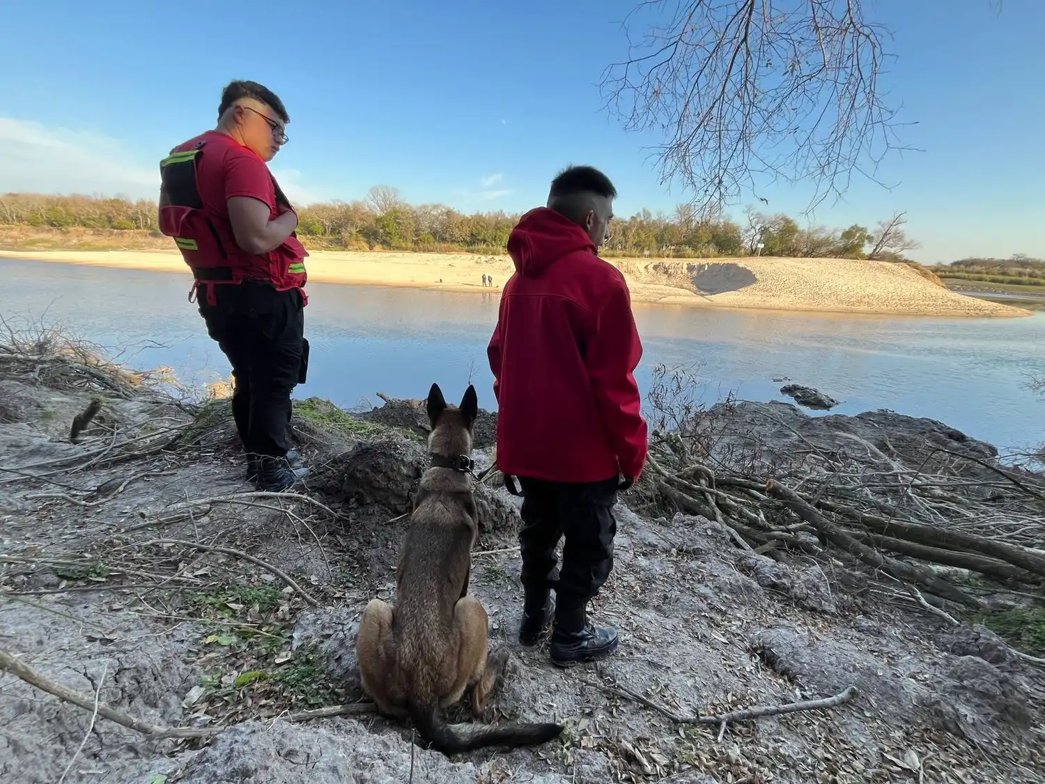 la perra Dakota volvió a trabajar en el Río Gualeguay
