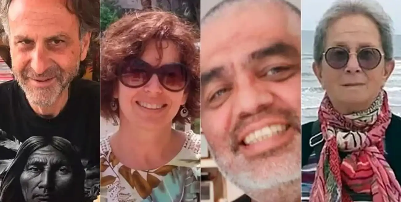 De izquierda a derecha: Rodolfo Fabián Skariszewski, Ronit Rudman, Abi Korin y Silvia Mirensky. Los cuatro argentinos que murieron en Israel tras el ataque de Hamas.