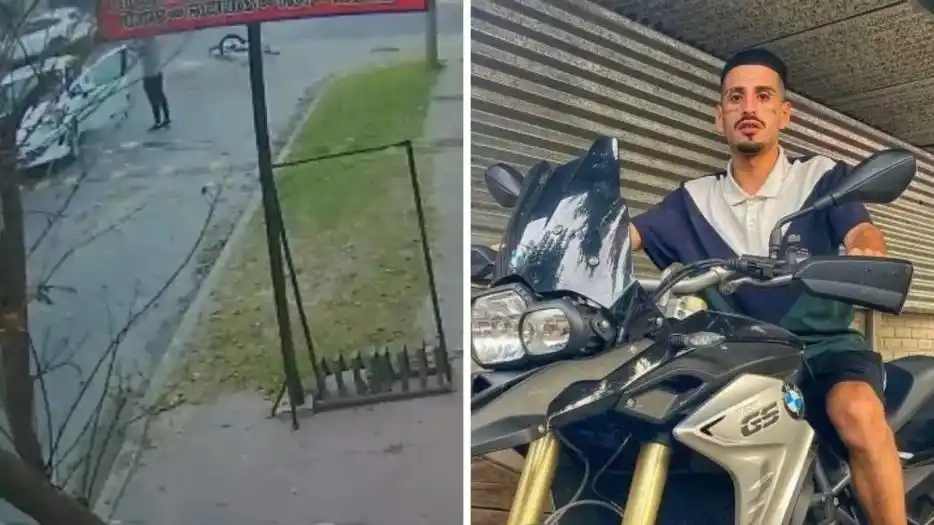 A toda velocidad y sin casco: El video que muestra el accidente que sufrió "El Noba" en Florencio Varela