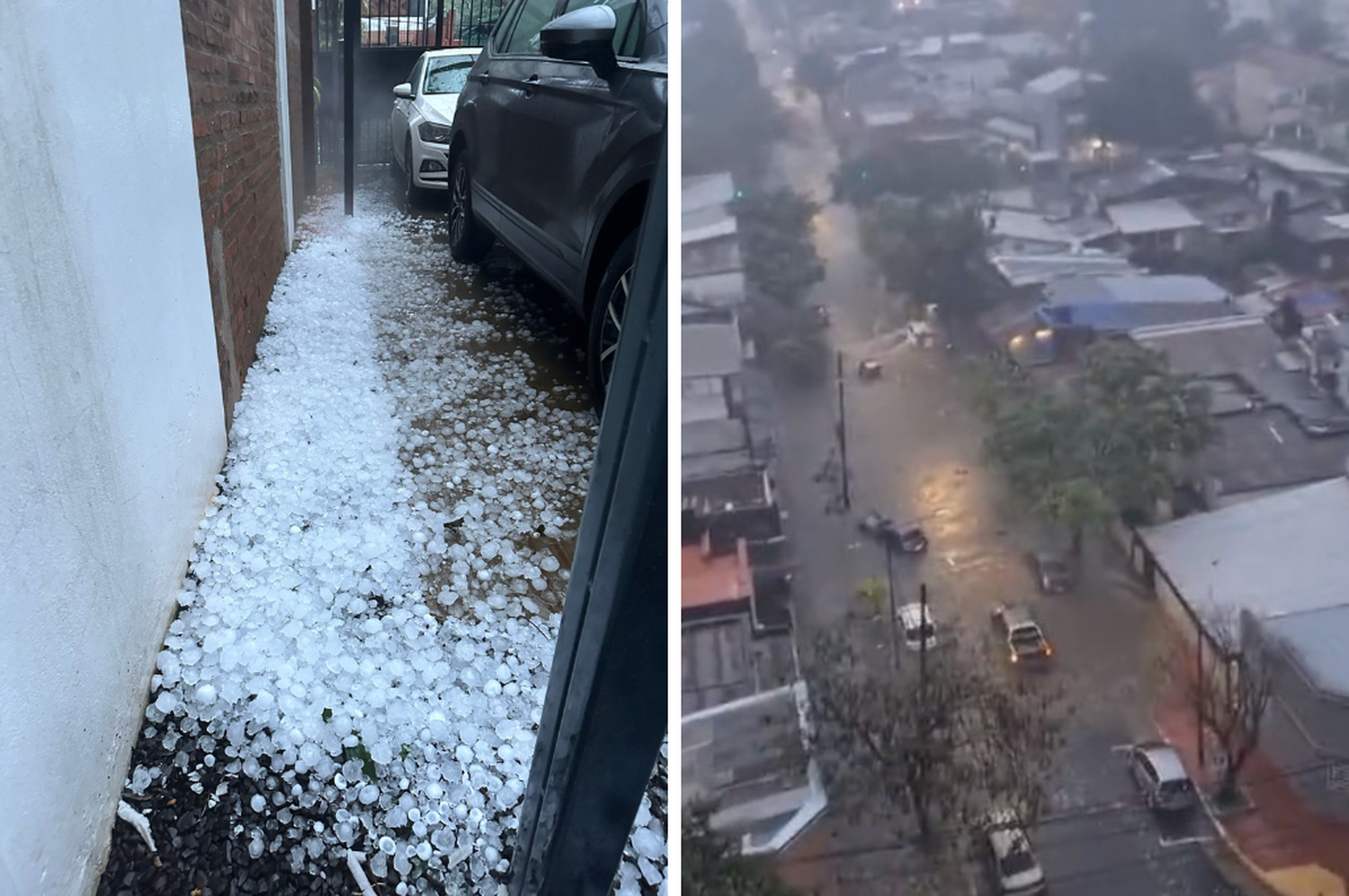 Una impresionante caída de granizo sorprendió a la región