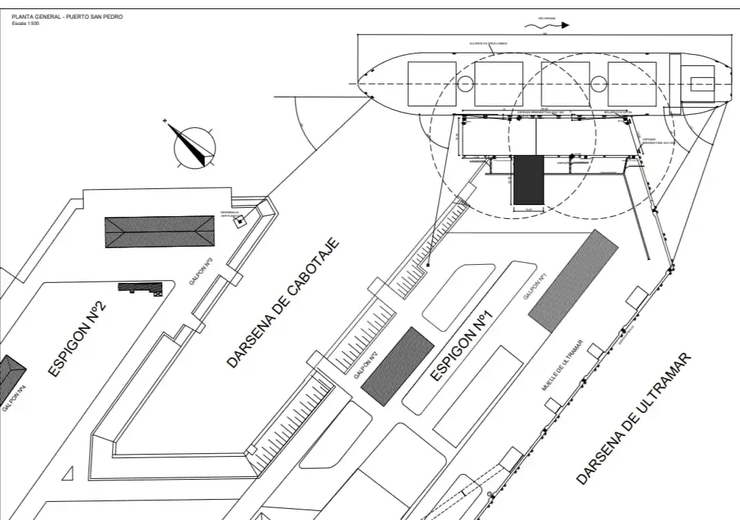 corte obra puerto proyecto