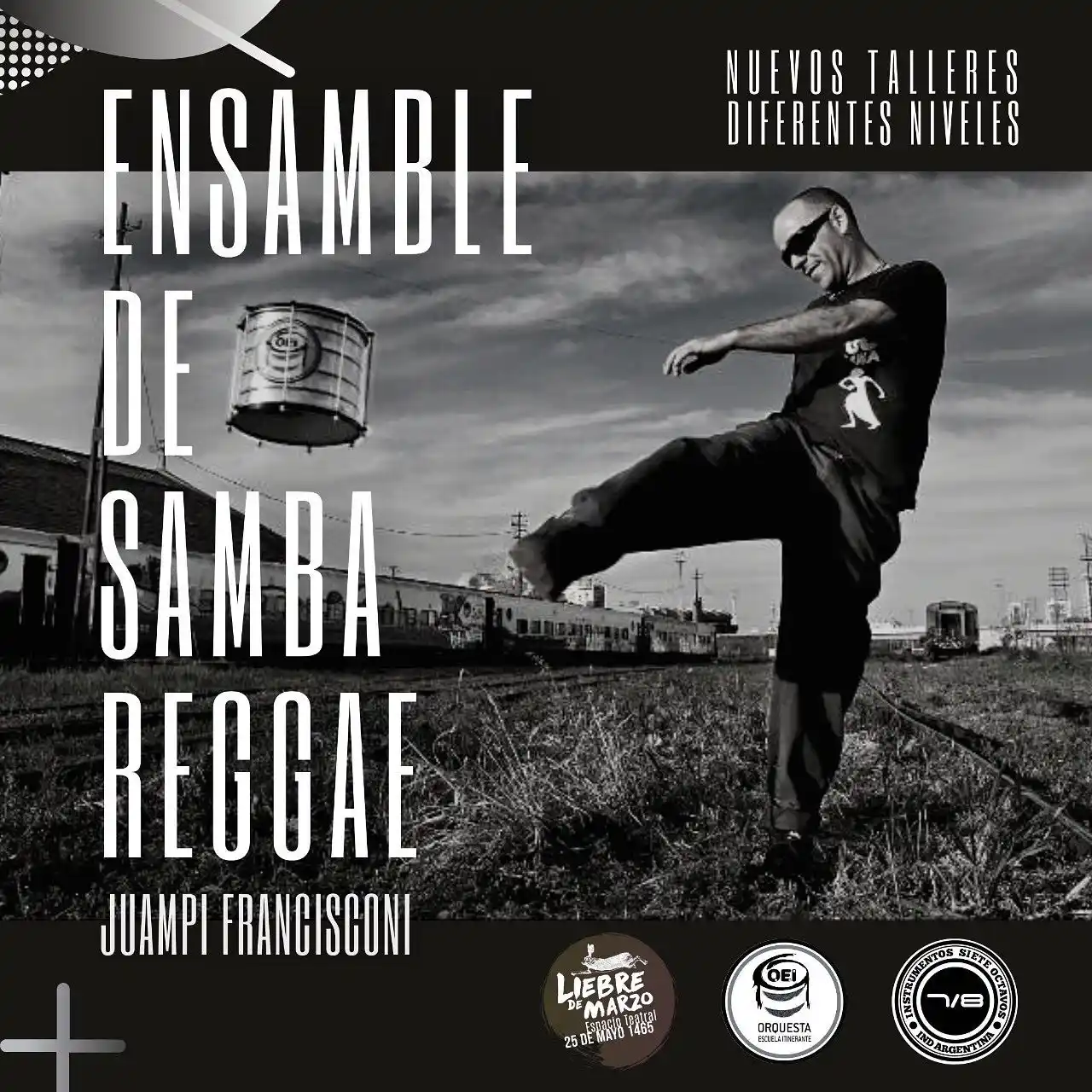 Liebre de Marzo brindará un taller de Samba Reggae