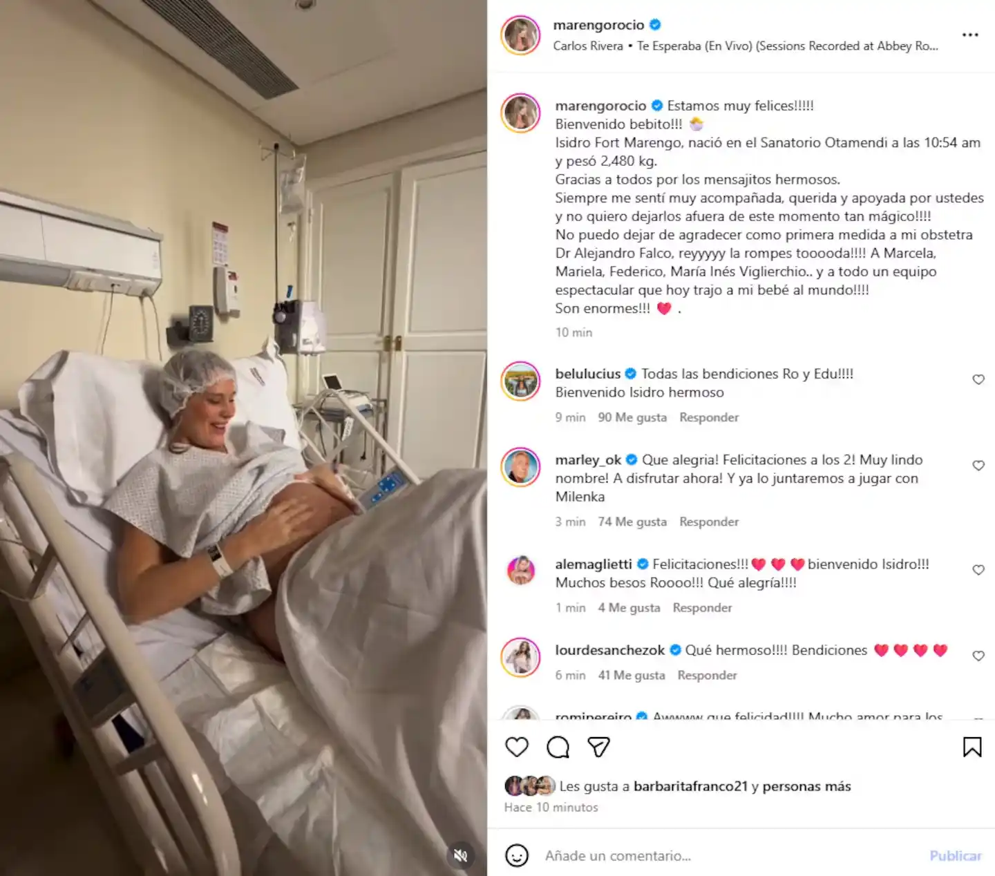 Rocío Marengo y Eduardo Fort presentaron a su hijo Isidro con un tierno video