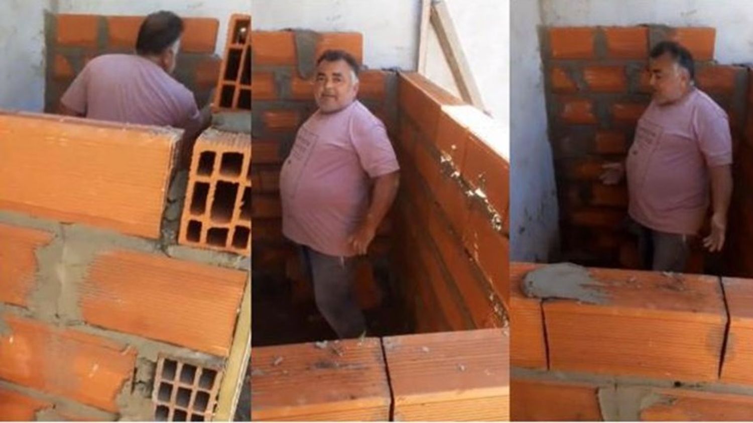 "¿Y la puerta?": el video que estalló en las redes sobre el albañil que construye una casa