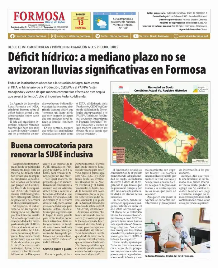 Tapa y Contratapa 13 de enero de 2022