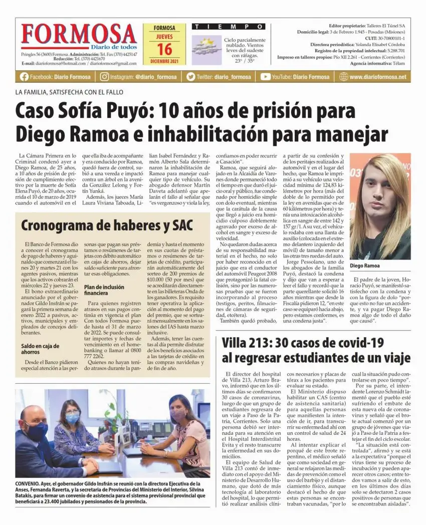 Tapa y Contratapa 16 de diciembre de 2021