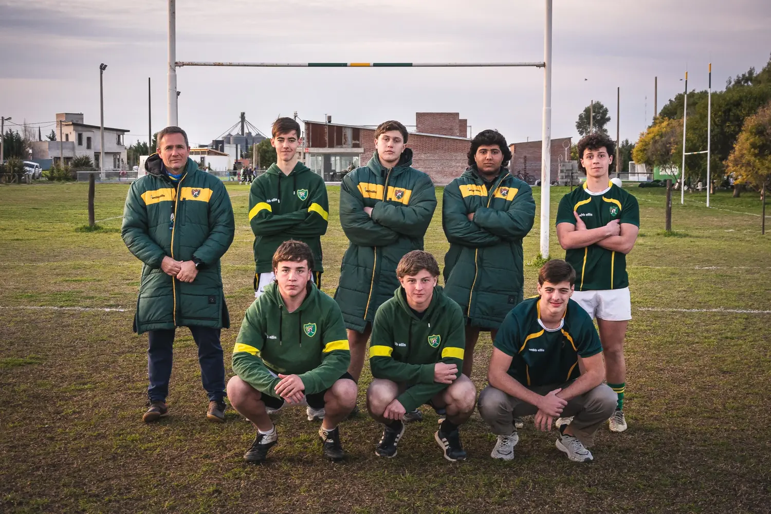 Arriba: Rubén “Coco” Ordoñez preparador físico; Gonzalo Pesalaccia (ala); Bautista Trujillo (apertura); Gonzalo Cazeaux (octavo) y Francisco Quintana Di Loreto (apertura). Abajo: Damián de la Cal (hooker); Manuel Arguello (primer centro); Alvaro Ross (ala)