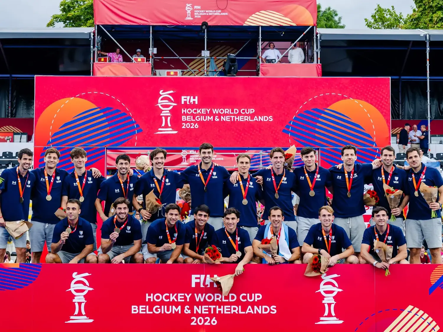 Medalla de bronce para Los Leone sen el Mundial de Hockey 2026 que se jugó en Países Bajos y Bélgica. Foto: FIH