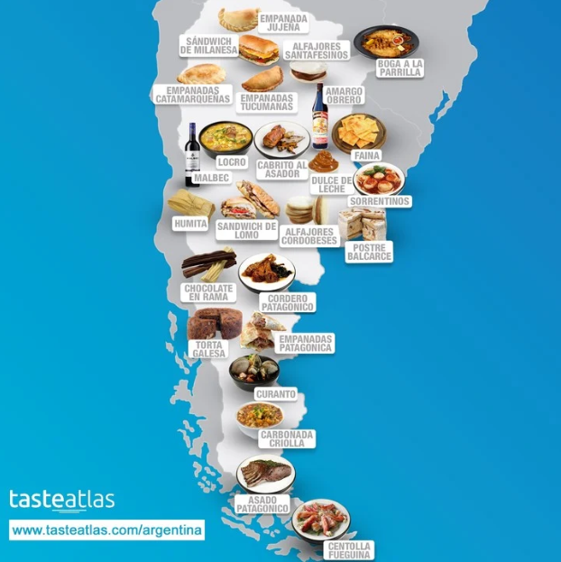 Se destaca el asado, el matambre, entre otros.
