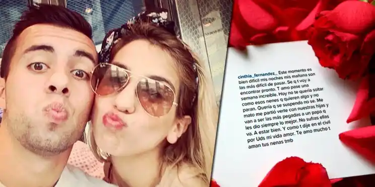 La emotiva carta de Cinthia Fernández para Matías Defederico