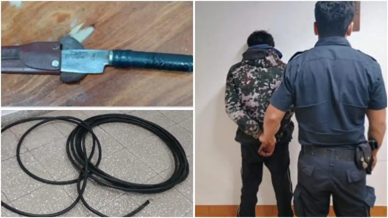 Los aprehendidos y los elementos robados fueron trasladados a la Comisaría Tercera.