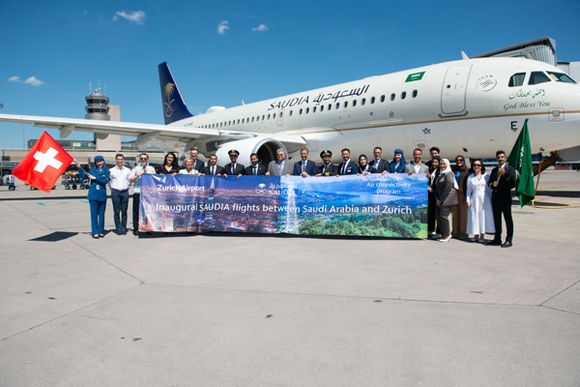 Saudia inauguró sus vuelos a Zurich