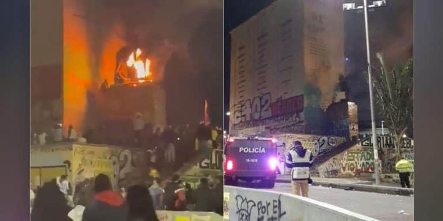LOS HÉROES: Vándalos queman tradicional monumento en Bogotá