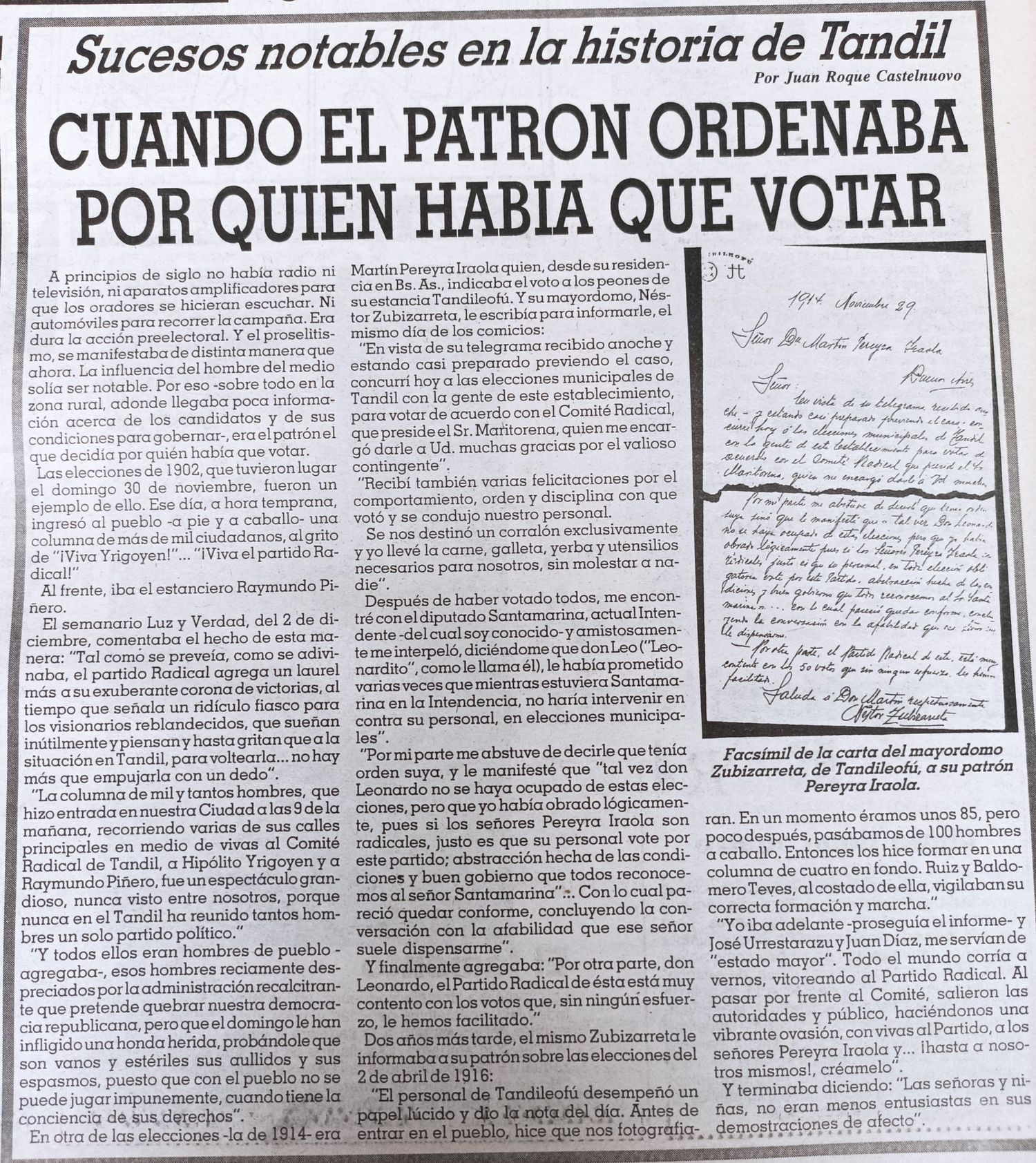 Cuando el patrón ordenaba por quien había que votar