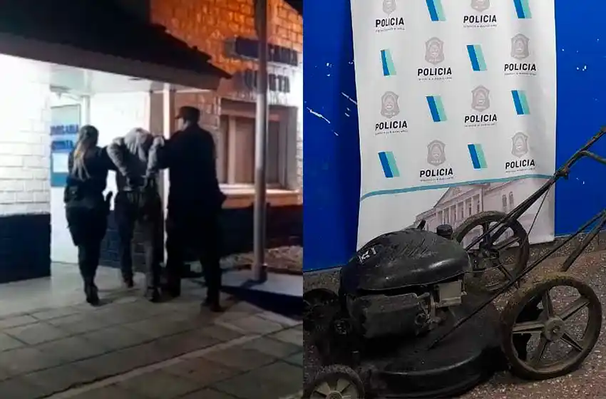 Robó una cortadora de césped naftera