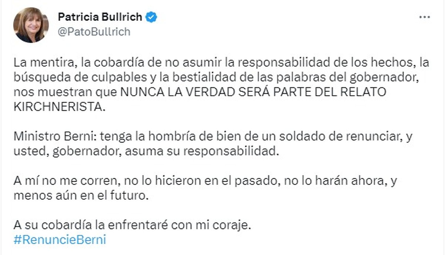 patricia bullrich en twitter