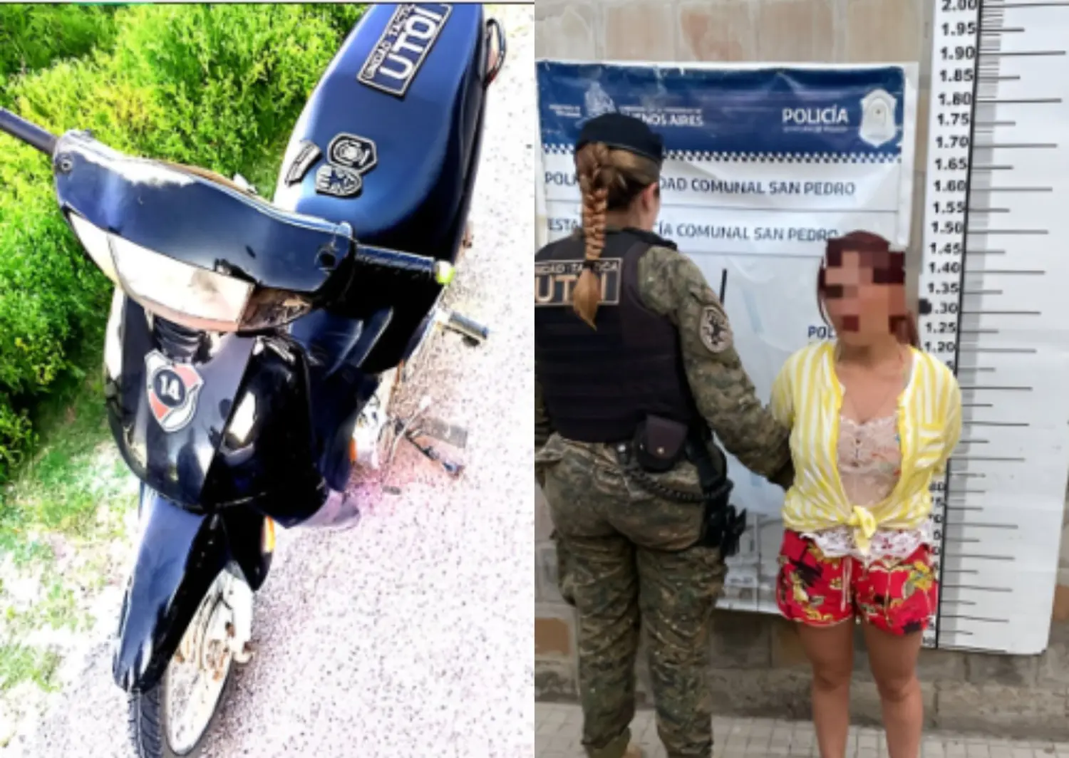 La mujer fue aprehendida, tras circular en la moto robada.