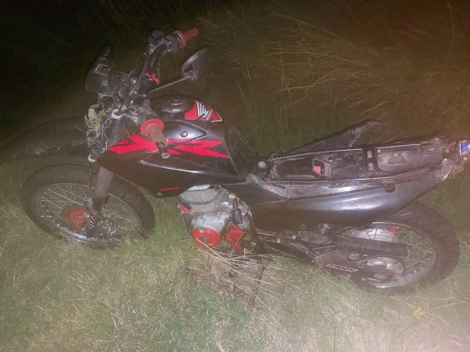 La moto hallada en Venado Tuerto.