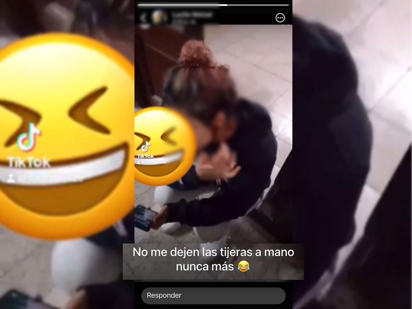 "No me dejen las tijeras a mano nunca más", publicó la agresora que también es menor en sus redes sociales con la foto de su víctima ensangrentada.