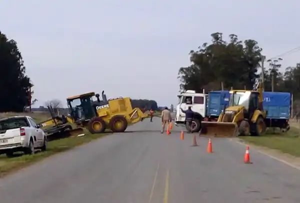Un camionero de Pergamino tuvo un accidente en ruta 227
