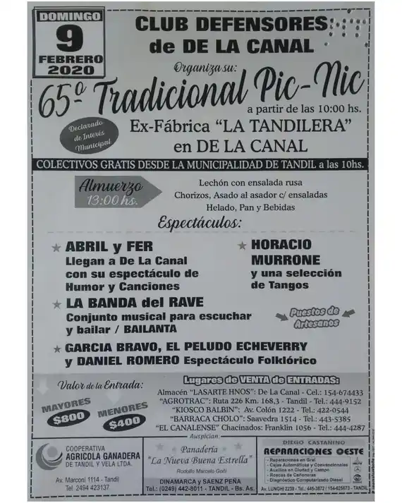  Llega una nueva edición del tradicional pic nic de De la Canal