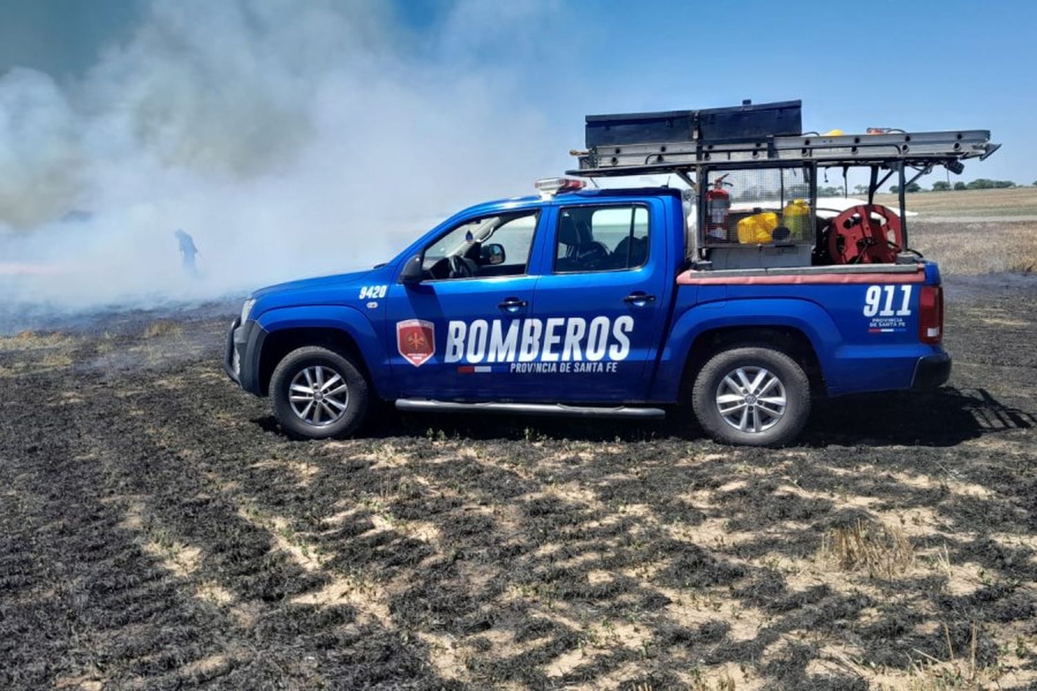 Incendio en un campo ubicado en la zona rural de Susana